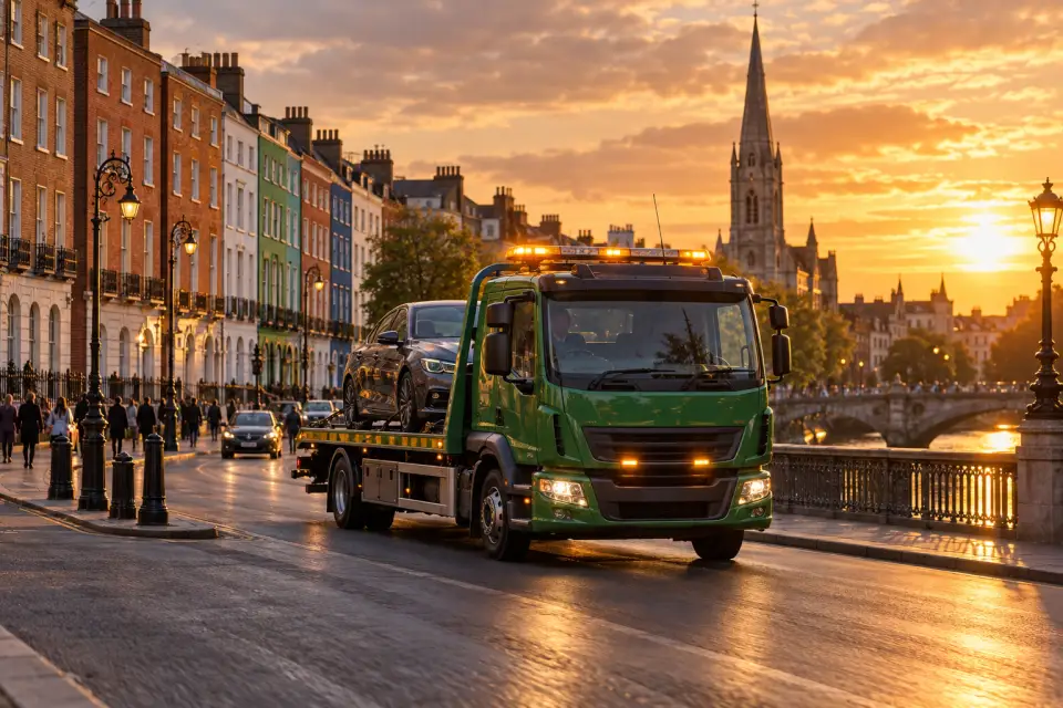 KS Vehicle Recovery flatbed truck, Dublin